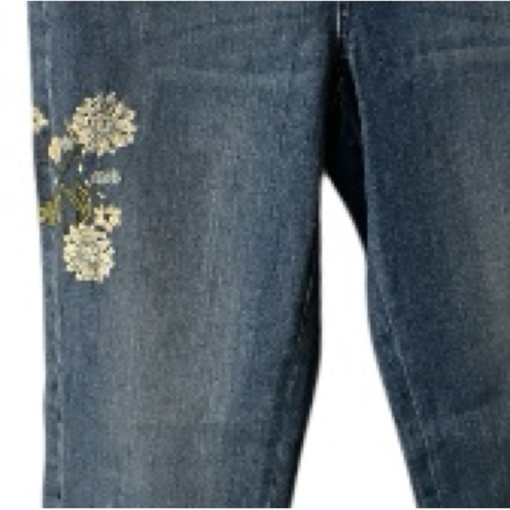 J Jill Denim Weekender Straight Leg Jeans, Cotton blend, Embroidery, Boho, Sz 8 - Picture 5 of 12